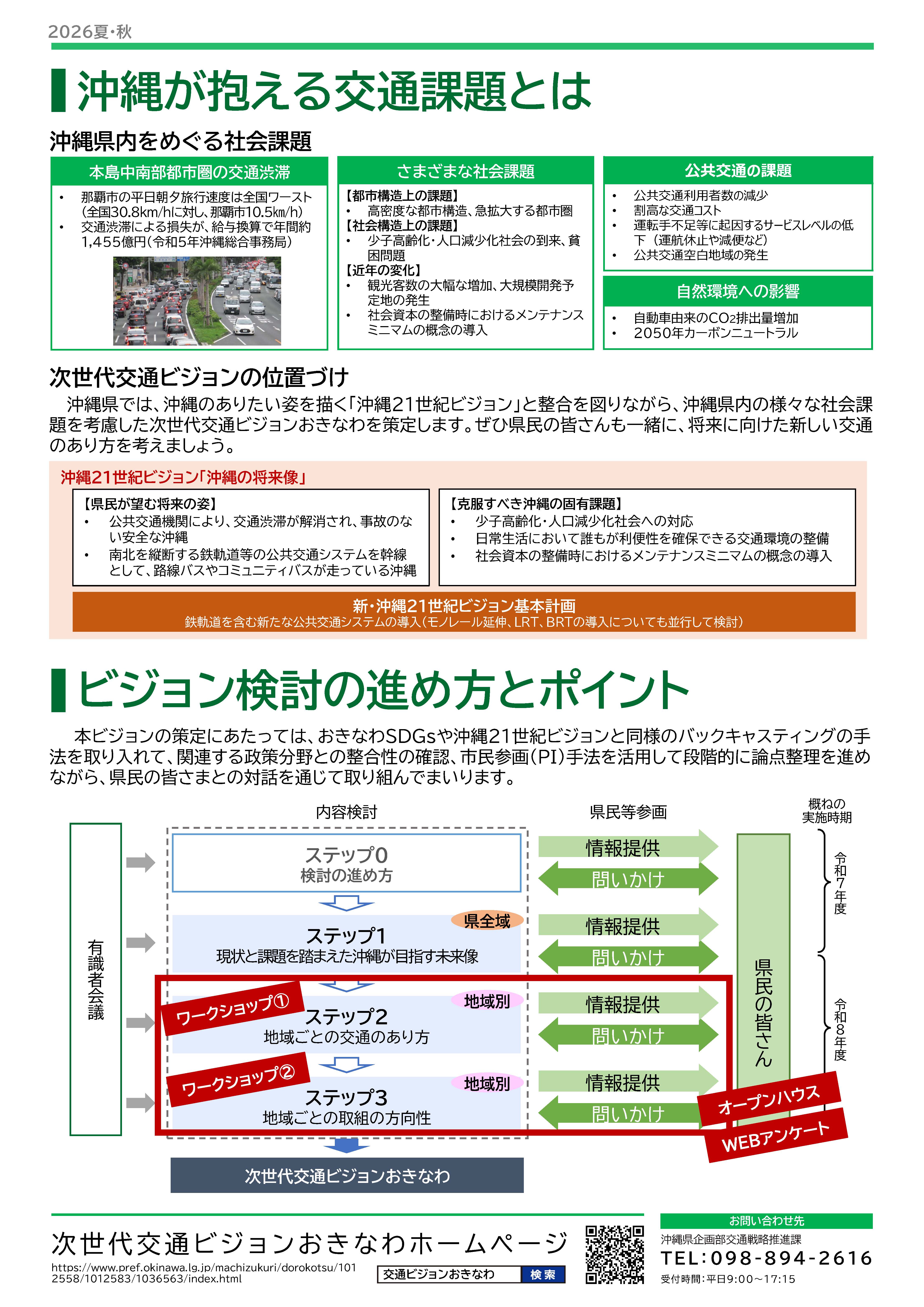 次世代交通ビジョンおきなわ「県民ワークショップ」参加者募集のお知らせ
