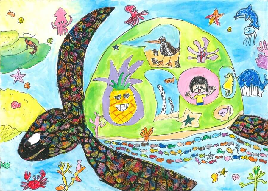 「水の中でもぐんぐん走るぞ！うみがめバス」